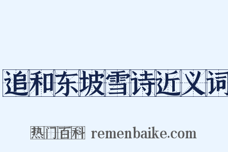 追和东坡雪诗近义词是什么意思的图片